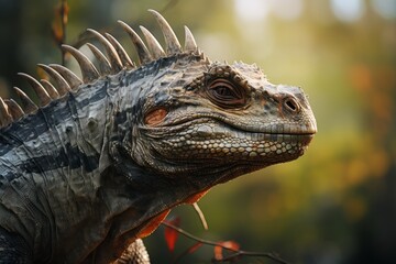 Obraz premium Close-Up of Nodosaurus, Natural light, Generative AI