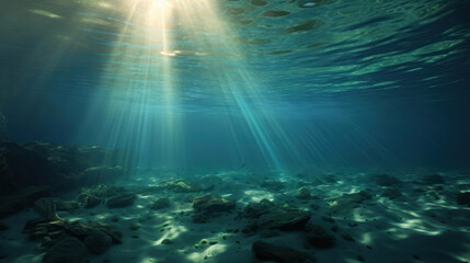 Fototapeta na wymiar Underwater light rays
