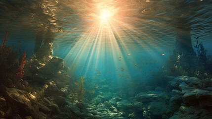 Fototapeta premium Underwater light rays 
