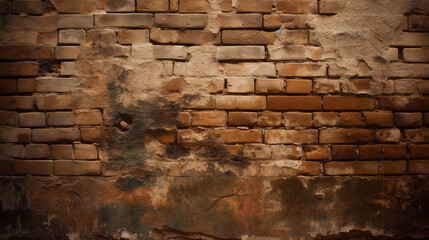 broken old brick wall, generative ai