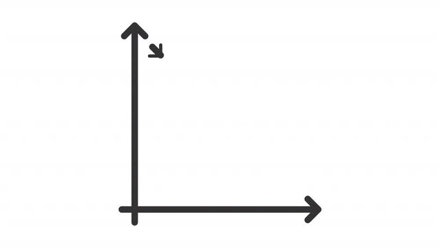 Animated decrease diagram line icon. Downward graph animation. Arrow line. Economic crisis. Financial industry. Loop HD video with alpha channel, transparent background. Outline motion graphic