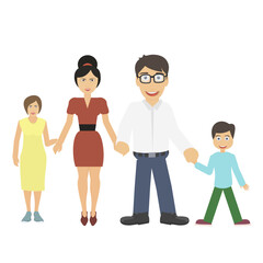 Family. Dad, mom, daughter and son, vector illustration