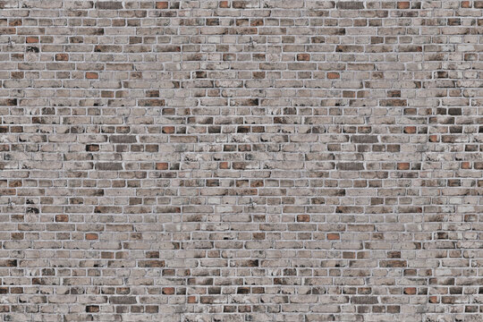 Fototapeta Brick wall seamless texture. Beige gray brick pattern background. Old vintage brick wall background