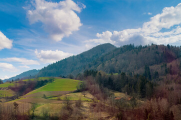 Fototapeta na wymiar View of mountains in spring. Cantabria, Spain