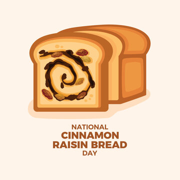 National Cinnamon Raisin Bread Day vector illustration. Sweet bread with cinnamon and raisins icon vector. September 16. Important day