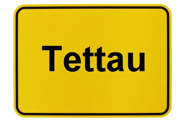 Illustration eines Ortsschildes der Gemeinde Tettau in Brandenburg