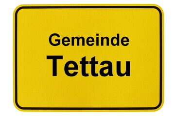 Illustration eines Ortsschildes der Gemeinde Tettau in Brandenburg
