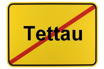 Illustration eines Ortsschildes der Gemeinde Tettau in Brandenburg