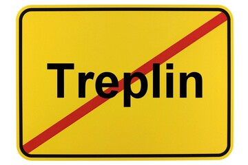 Illustration eines Ortsschildes der Gemeinde Treplin in Brandenburg