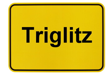 Illustration eines Ortsschildes der Gemeinde Triglitz in Brandenburg