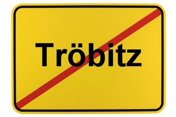 Illustration eines Ortsschildes der Gemeinde Tröbitz in Brandenburg