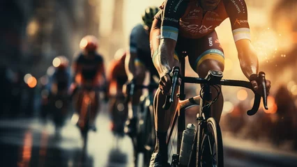 Foto op Aluminium Cyclist athletes riding a race at high speed. Cycling competition. © Art.disini