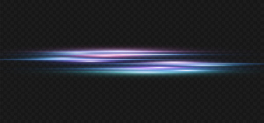 Speed ​​effect on blue background.Motion light effect for banners. blue lines. Red lines of light.