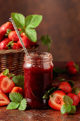 Strawberry jam and fresh berries.
