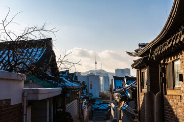 Bukchon Hanok Village, Korean traditional house in Seoul, South Korea