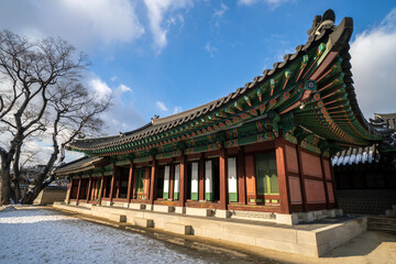 Obraz premium Changdeokgung Palace in Seoul, winter time, South Korea