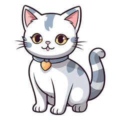 Obraz premium Playful Whiskers: Cute Burmilla Cat Illustration