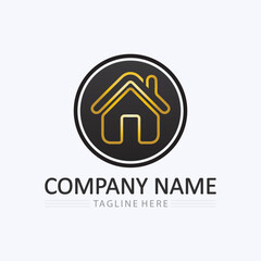 Home logo icon vector illustration design template.Home and house logo design vector, logo , architecture and building, design property , stay at home estate Business logo.