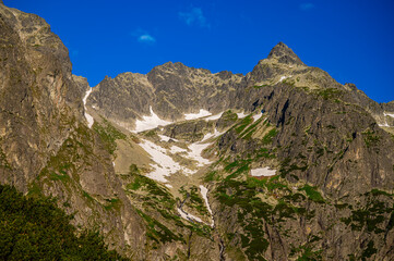 Summer landscape of the High Tatras in the vicinity of Zelene Pleso. Tatra National Park, Slovakia.