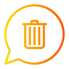 delete message gradient icon