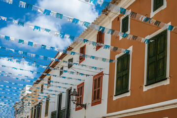 Traditional Spanish building on the island of Menorca, Spain. 