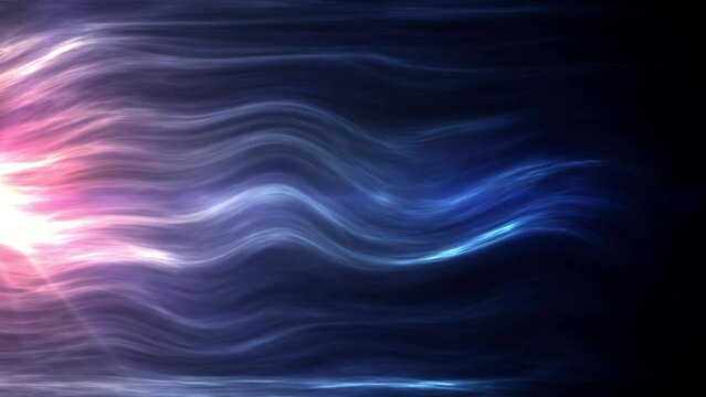 abstract blue waves background with lens flare effect, seamless loopable