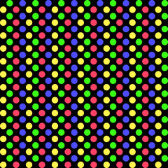 Dots neon color pattern vector. Neon color polka dots abstract black background © kentaro0877