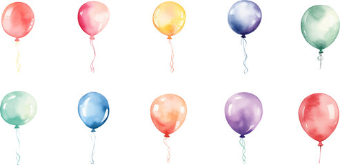 set balloon watercolor © EnelEva