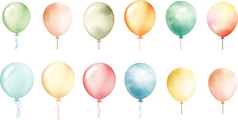 set balloon watercolor © EnelEva