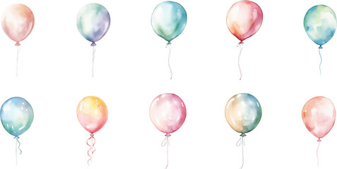set balloon watercolor © EnelEva