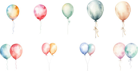 set balloon watercolor