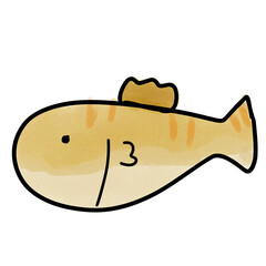Happy cartoon fish