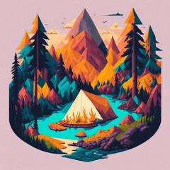 camping in the mountains