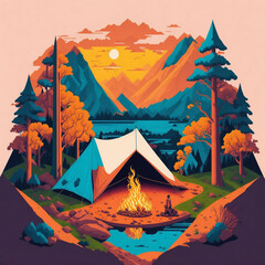 camping in the mountains