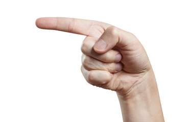 Hand pointing or touching something, cut out