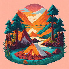 camping in the mountains