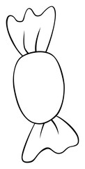 Candy outline icon. Cartoon illustration. Coloring book page for children.