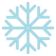 Cartoon blue snowflake icon. 