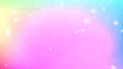 多様性のイメージ、虹色のアブストラクト背景と雪の結晶
