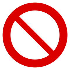 Red stop icon, forbidden sign. Warning illustration.
