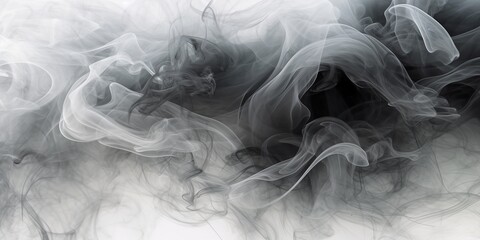 Digital background featuring multiple layers of grey and white smoke, creating a captivating and dynamic composition. Generative Ai