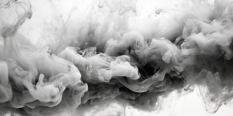 Digital background featuring multiple layers of grey and white smoke, creating a captivating and dynamic composition. Generative Ai