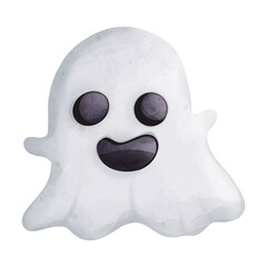 Spooky Halloween Ghost, Adorable Watercolor Illustration for Festive Celebrations