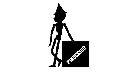 Fototapeta premium pinocchio character silhouette