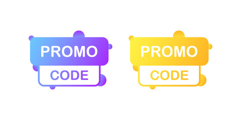 Promo code. Flat, color, festive promo code, store promo code. Vector illustration,