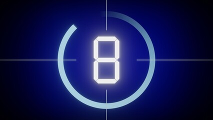 8 - number and circle on blue background