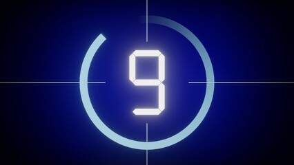 9 - number and circle on blue background