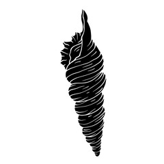 Decorative silhouette of a seashell.Vector graphics.