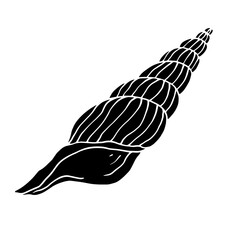 Decorative silhouette of a seashell.Vector graphics.
