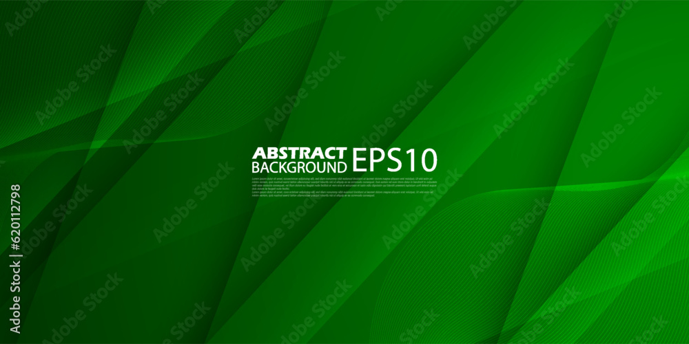Wall mural abstract green futuristic background template vector with shadow and lights. green background with s